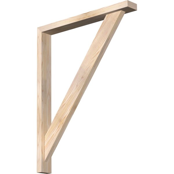 Ekena Millwork Traditional Block Smooth Bracket w/ Offset Brace, Douglas Fir, 3 1/2"W x 28"D x 36"H BKT0402X28X36TRA05SDF - main